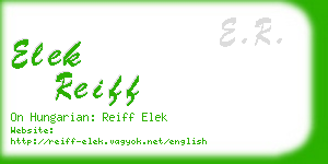 elek reiff business card